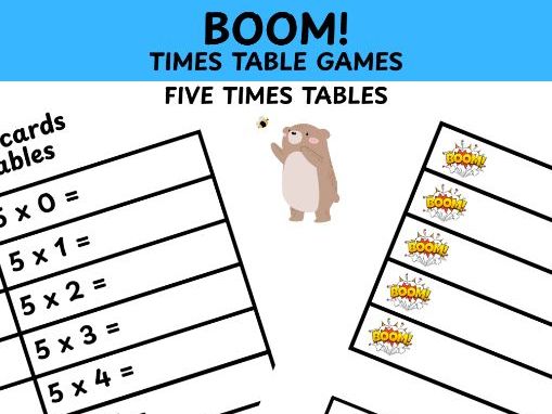 5 times tables multiplication Boom game