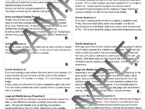 Food Preparation and Nutrition Revision Cards