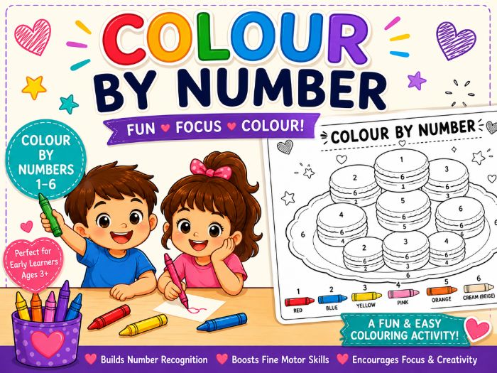 Colour by Number – A Fun Way to Review Colours!