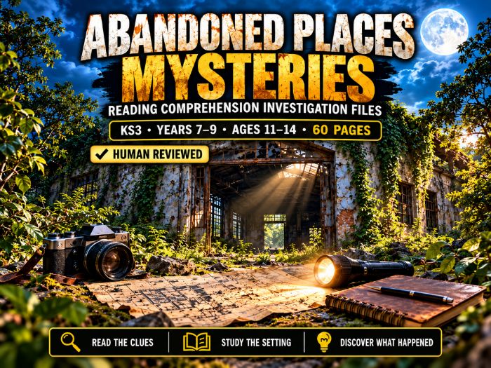 Abandoned Places Mysteries | KS3 Reading Comprehension | Years 7–9 | 60 Pages