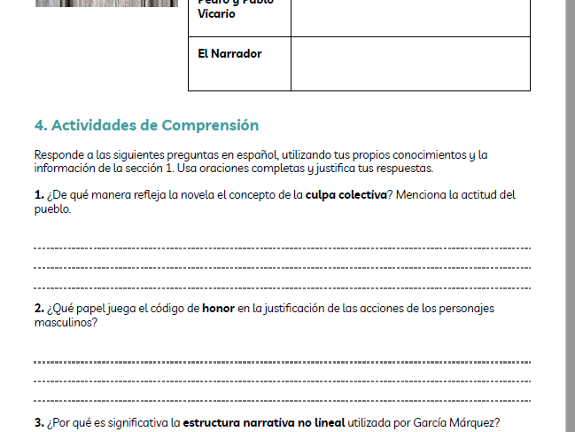 A-Level Spanish Literature Revision Crónica de una muerte anunciada