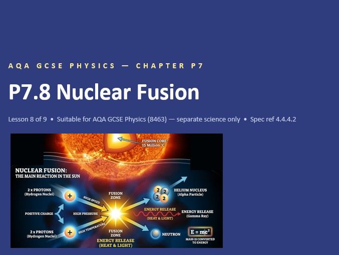 P7.8 Nuclear Fusion (AQA GCSE Combined Trilogy and Separate Physics)