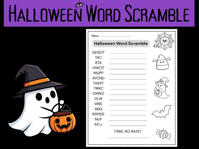 Ocotber Halloween Word Scramble