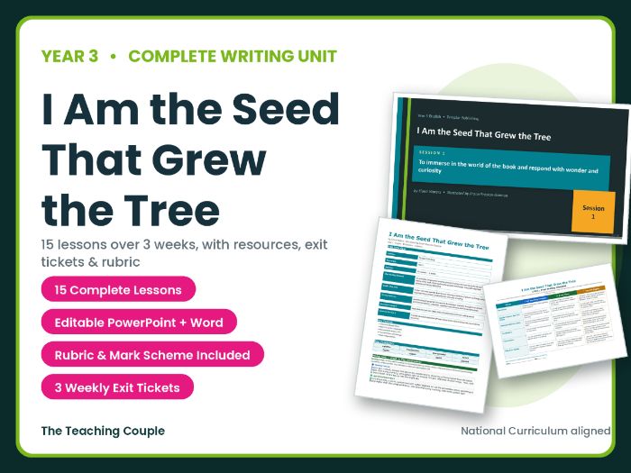 I Am the Seed That Grew the Tree | Year 3 English Unit | 15 Complete Lessons