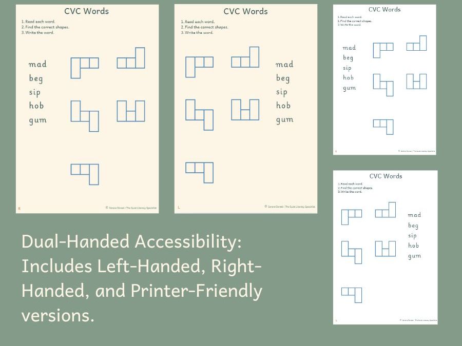 Free! CVC Shape spelling
