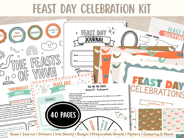 Feast Day Celebration Kit Feast Of YHWH Biblical Printable Game Decorations Journal Colouring Page