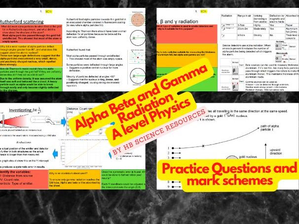Alpha Beta and gamma radiation A level Physics