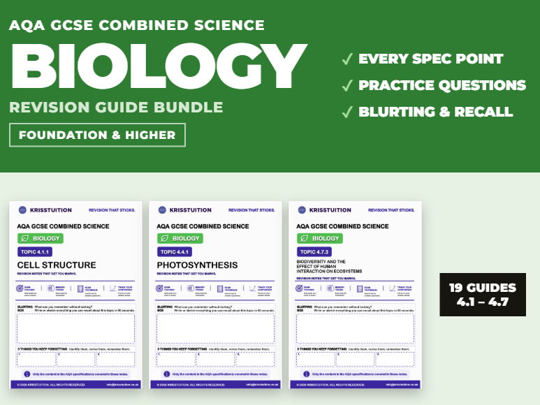 AQA GCSE Combined Science Biology Revision Guide Bundle