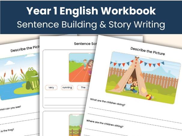 Writing Prompts Workbook – Sentence Scrambles, Picture Prompts and Story Starters for Kids Aged 5-7