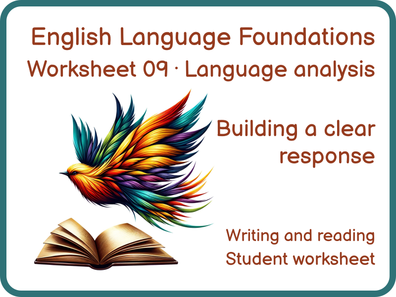 Writing Language Analysis Responses Worksheet KS3 GCSE English Language 09