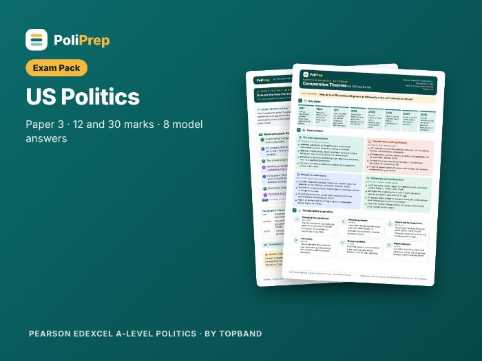 US Politics Exam Pack: 12 and 30 Marks (Edexcel A-level Paper 3)