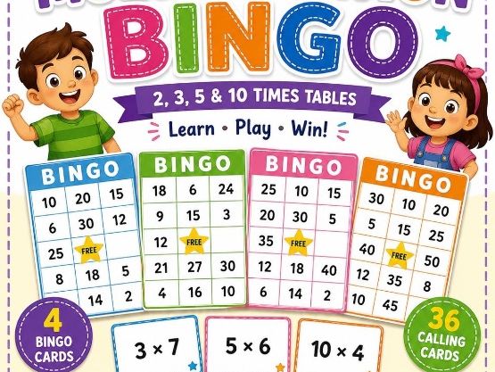 Multiplication Bingo- Fun Times Tables Game