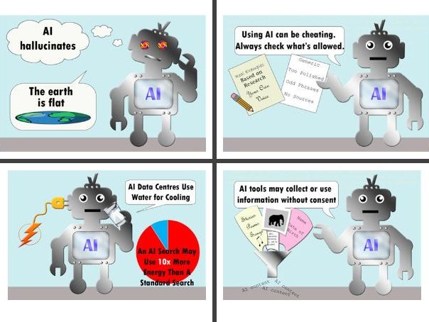 AI Risks: 4 Digital Art Cartoons