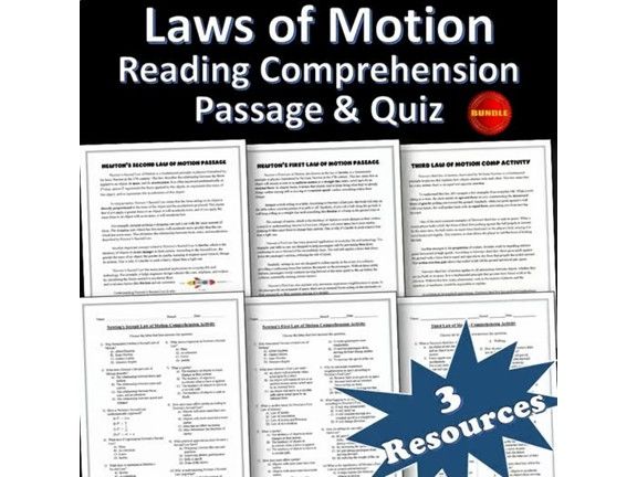 Newton’s Laws of Motion | Science Reading Passage & Activity Bundle | EDITABLE