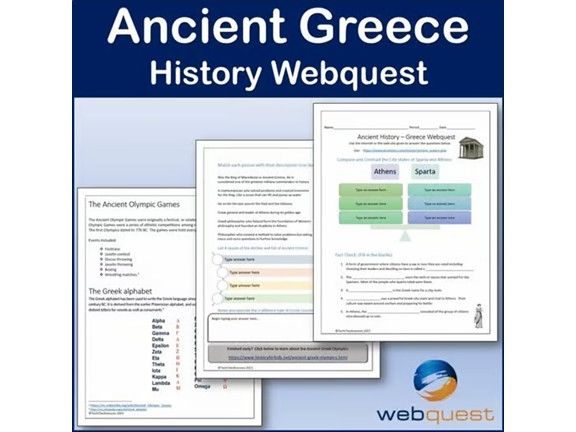 Ancient Greece Webquest - History - Editable Digital Activity