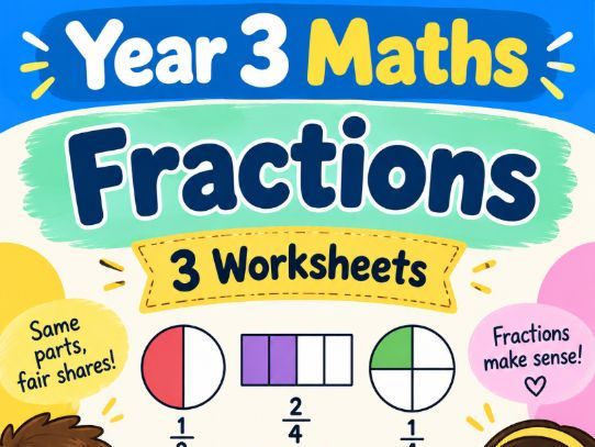 Year 3 Maths – Fractions | 3 Printable Worksheets