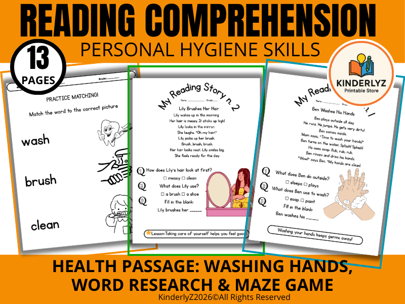 Reading Comprehension  Kids Personal Hygiene