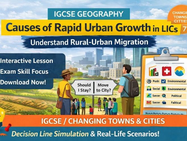 IGCSE Geography - Topic 7 - Causes of Rapid Urban Growth in LICs (First exam 2027)