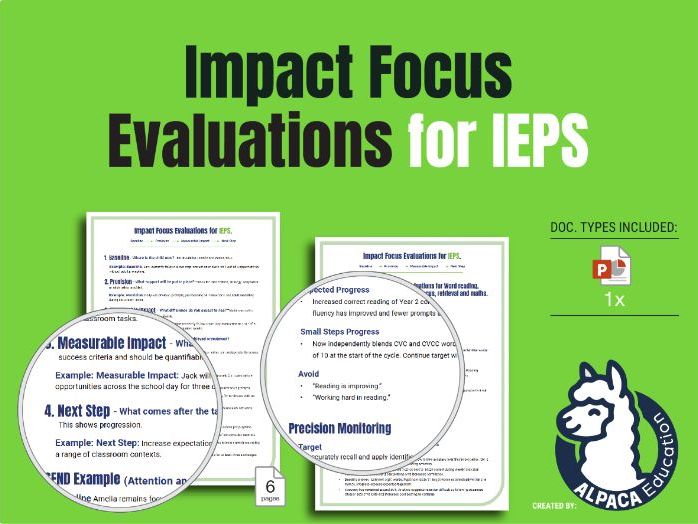 Impact Focus Evaluations for IEPs guide.