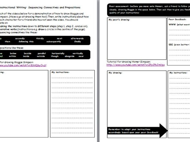 SPaG: Prepositions, Sequencing Conjunctions & Instructional Writing