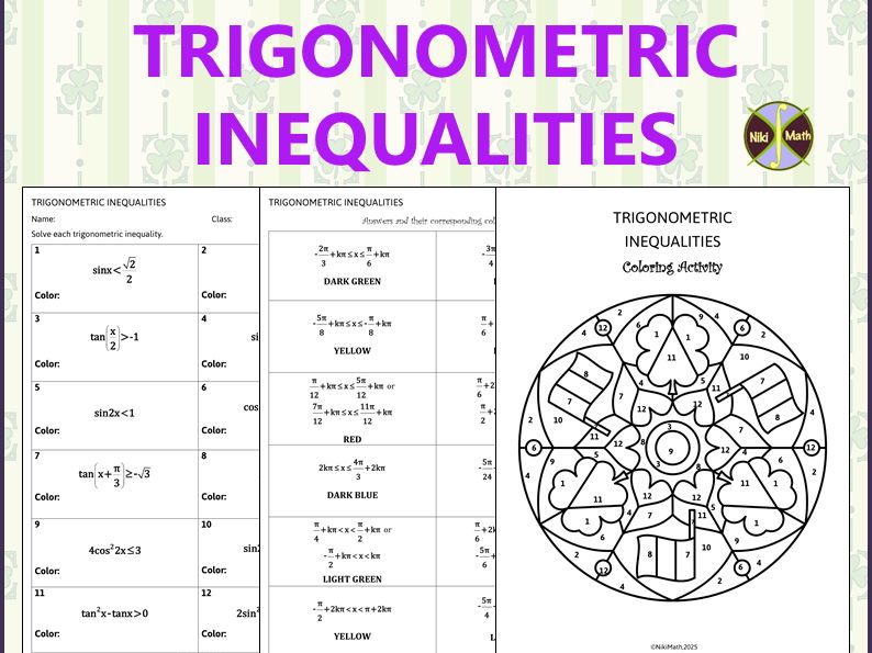 Trigonometric Inequalities - Color by Code