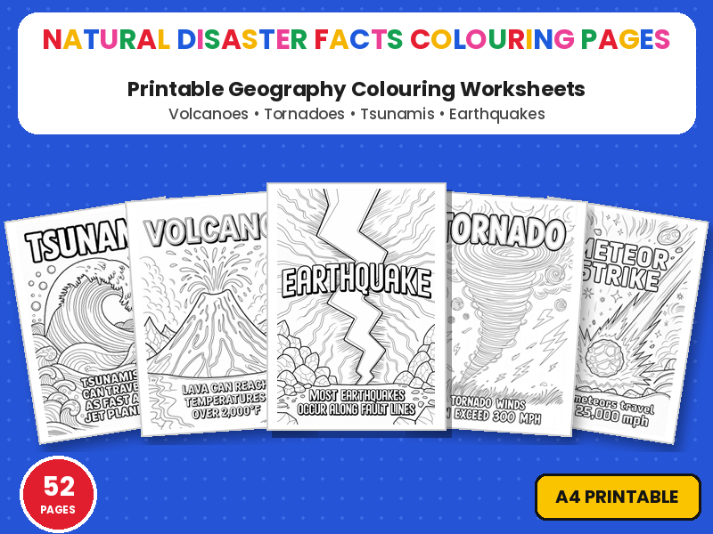 Natural Disasters Colouring Pages | Extreme Weather Facts Printable Colouring Page Worksheets