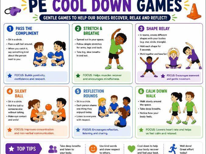 PE Cool Down Games – 6 Fun & Relaxing Cool Down Activities | KS1 & KS2