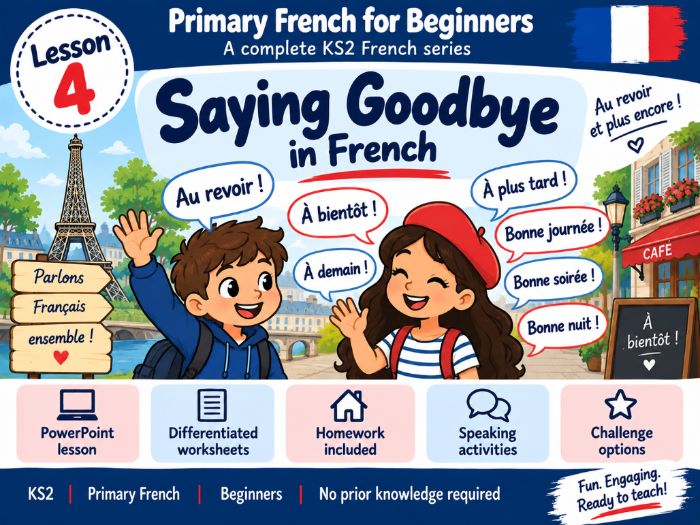 Saying Goodbye in French | Au revoir, À bientôt & More | KS2 Beginners | Lesson 4