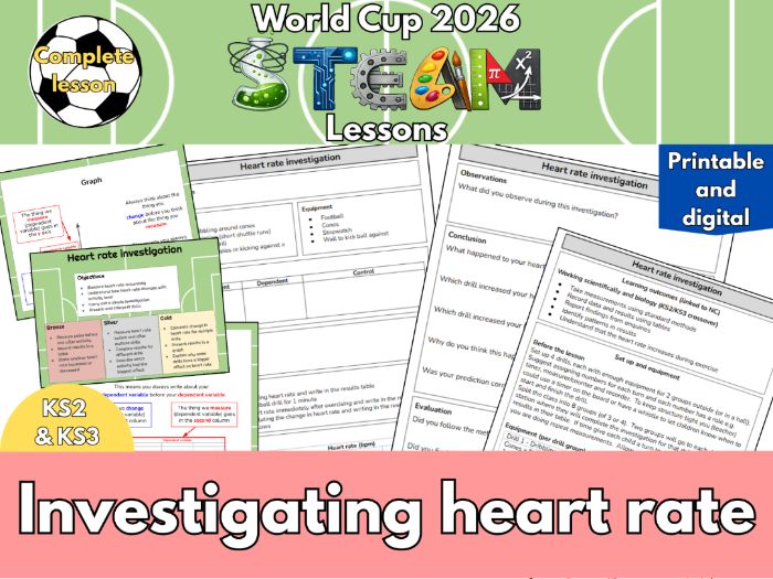 World Cup STEM Lab | Heart Rate & Exercise Science Investigation | Football Sports Science
