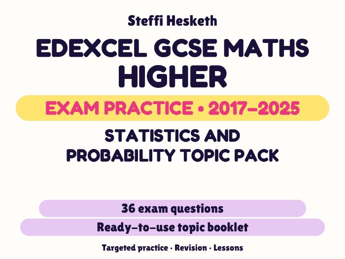 Edexcel GCSE Maths Higher: Statistics and probability topic pack Exam Questions | 2017-2025