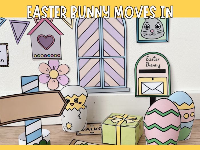 The Easter Bunny Moves In - Printable Easter Decoration Set