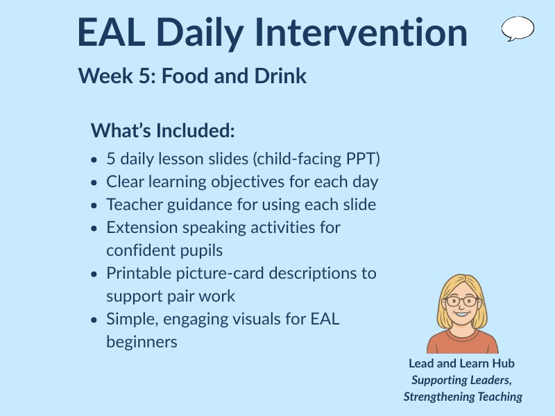EAL Daily Intervention – Week 5: Food & Drink (Beginner English)