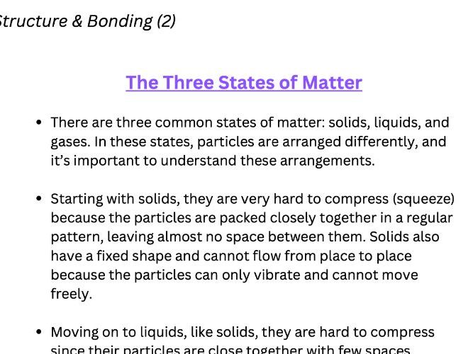 AQA GCSE Chemistry - States of Matter
