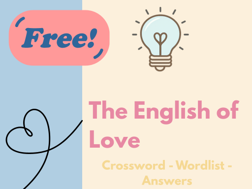The English of Love – Free English Literature Crossword (Love & Relationships)