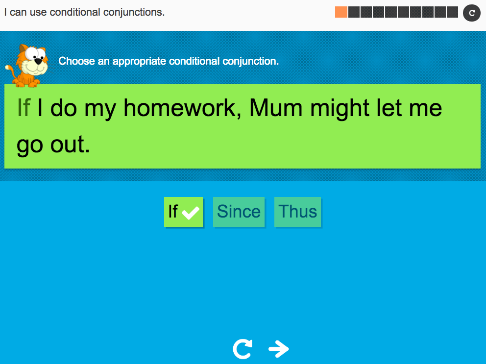 I can use conditional conjunctions - Interactive Activity - Year 5 Spag