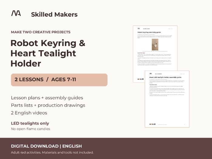 Robot Keyring & Heart Tealight Holder: 2 Woodworking Lessons