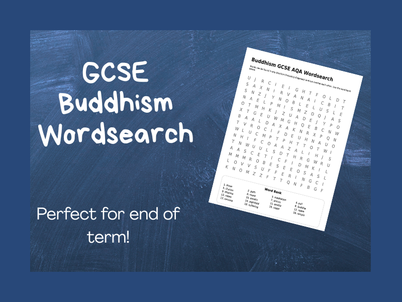 Buddhism AQA GCSE Wordsearch - Free!