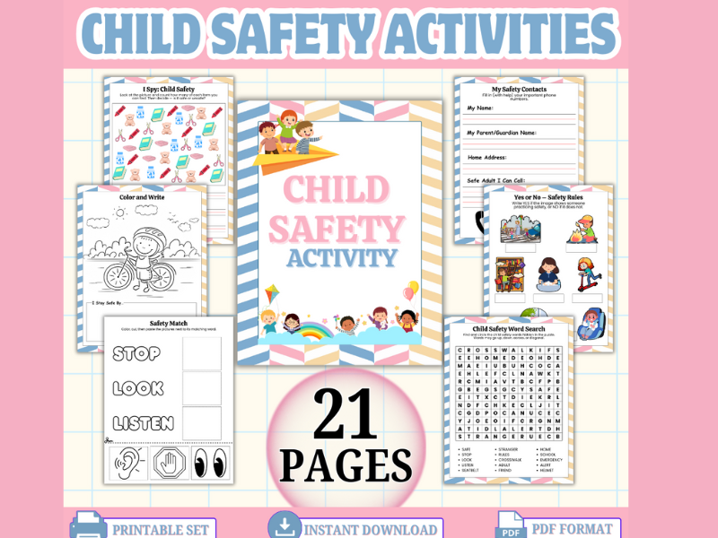 Child Safety Activities For Grades K-2nd Packet, 21 Pages