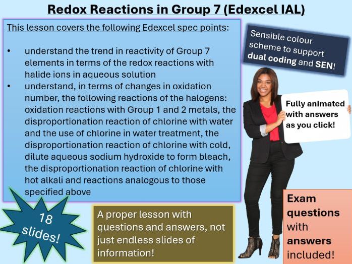 Redox Reactions of Halogens | Disproportionation Reactions | Full Lesson (click for video preview)