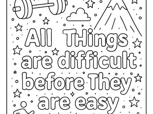 Bundle of 7 Motivational Growth Mindset Colouring Page Posters
