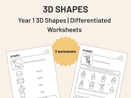 Naming 3D Shapes Year 1 Worksheets