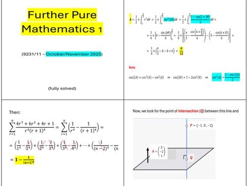 9231/11 – Oct./Nov. 2025 – Further Pure Mathematics 1