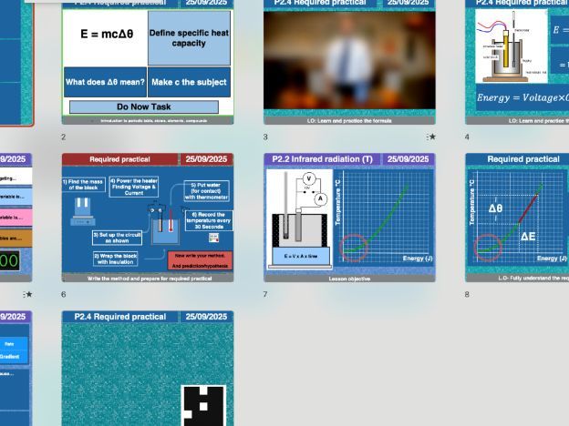 P2.4 Specific heat capcity Required practical| fully editiable.