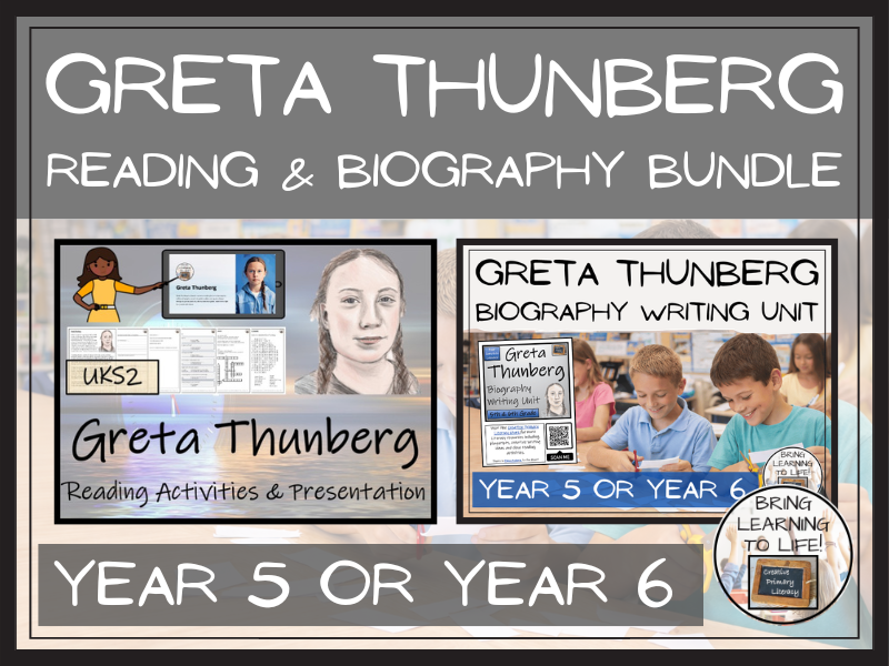 Greta Thunberg Reading Comprehension and Biography Bundle | UKS2