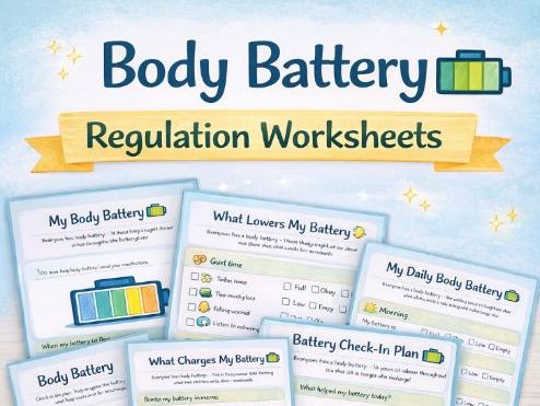Body Battery Worksheets – Emotional Regulation Check-In Pack (Morning, Midday, Afternoon, End of Day