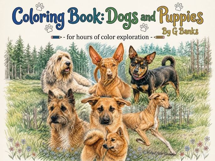 Coloring Book; Dogs and Puppies