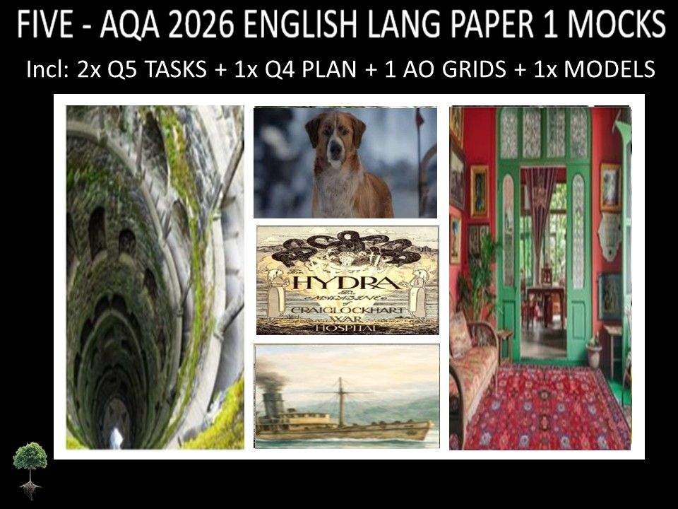 FIVE - AQA PAPER 1 | 2026 FULL MOCKS | Q5 TASKS | Q4 PLAN |AO GRIDS | MODELS