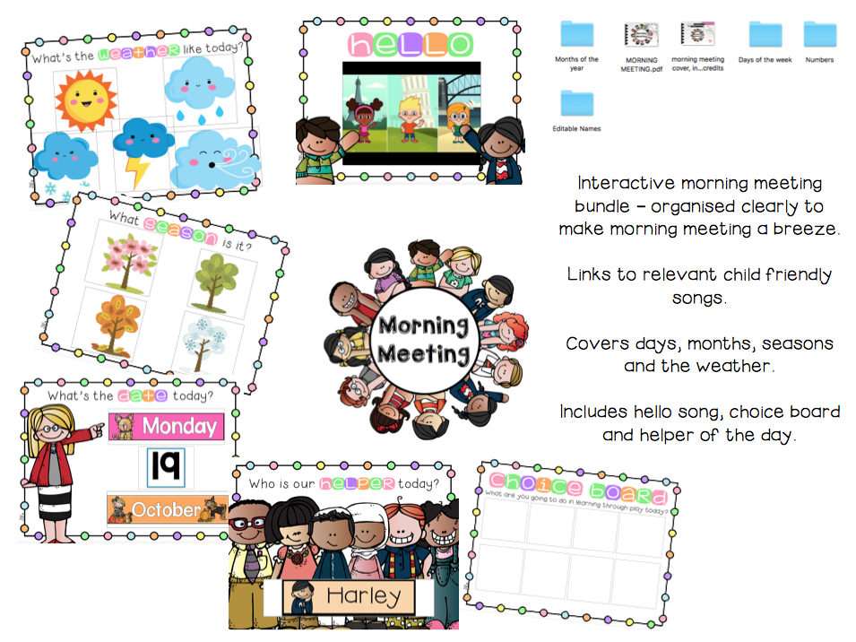 Interactive Morning Meeting Bundle Teaching Resources
