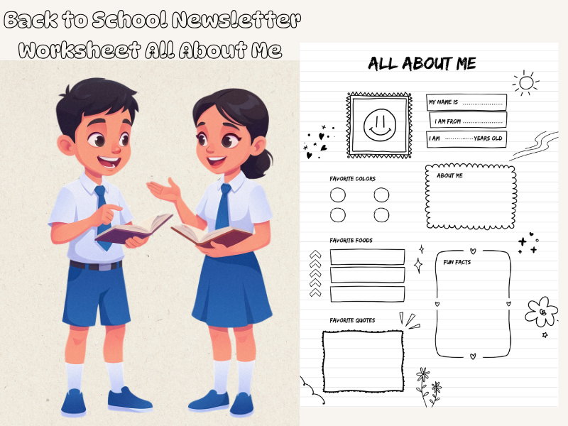 Back to School All About Me Doodle Worksheet | Student Icebreaker Activity