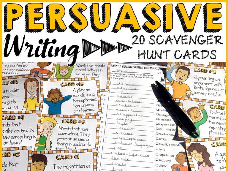 PERSUASIVE WRITING: TECHNIQUES SCAVENGER HUNT